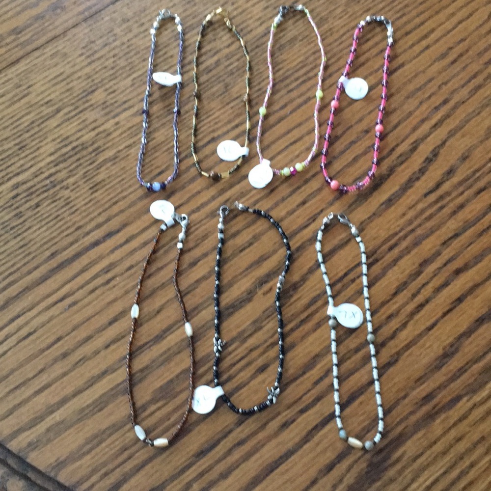 Set of 7 ankle bracelets size XL made in USA